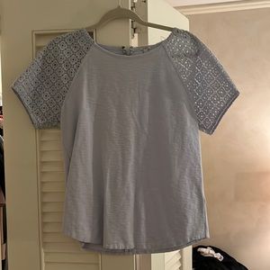 J Crew eyelet sleeve tee